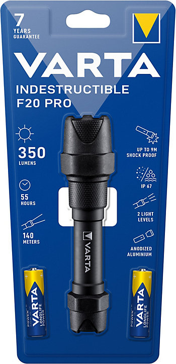 Lampe torche indestructible Varta F20 pro 350 lumens