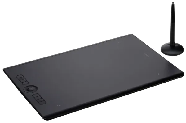Wacom Intuos Pro Large - Digitizer - højre- og venstrehåndet - 31.1 x 21.6 cm - multi-touch - elektromagnetisk - 8 knapper - trådløs, kablet - USB, Bluetooth - sort