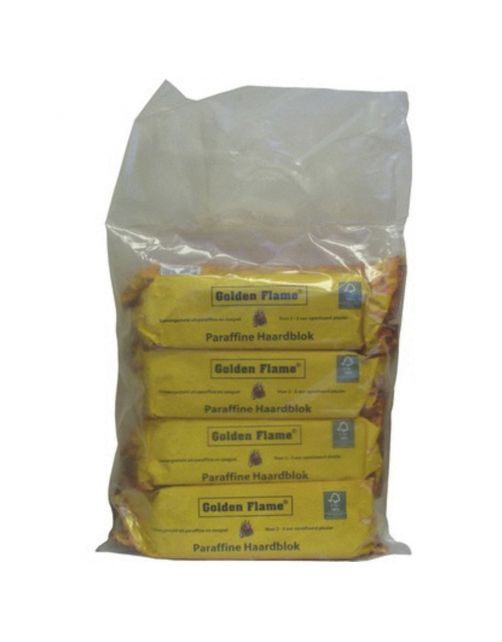 Golden Flame Paraffine Haardblok Draagtas - Brandstof-verwarming - 4 stuks