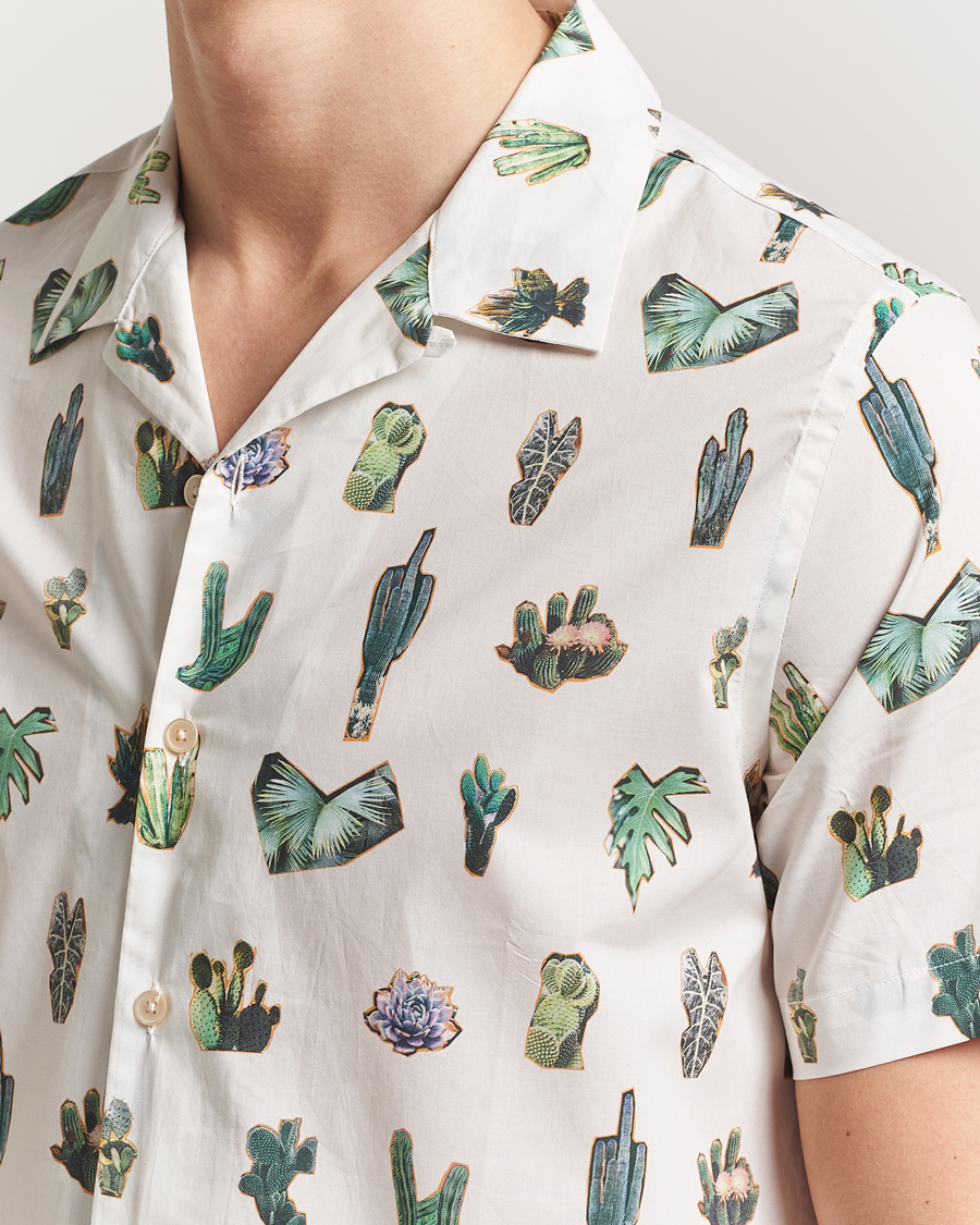 PS Paul Smith Cactus Line Up Short Sleeve Shirt White