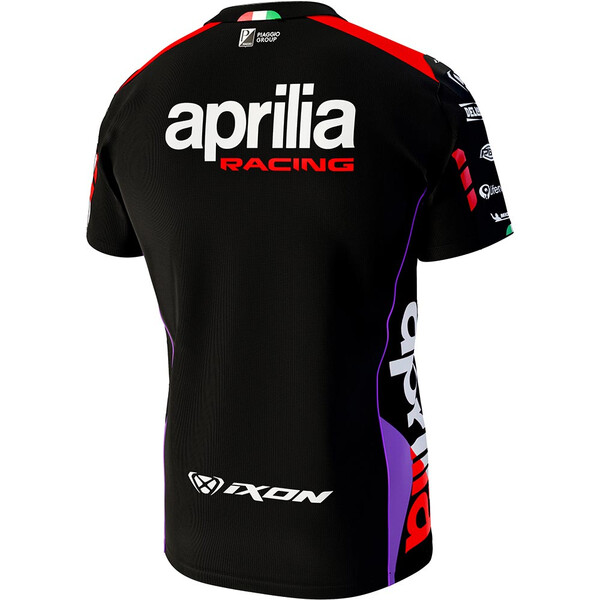 Ixon - T-shirt Aprilia 24 N°1 Noir / Rouge fluo / Violet