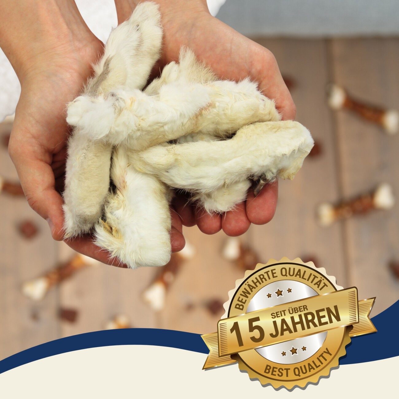 Lyra Pet Kaninchenpfoten mit Fell 1 kg