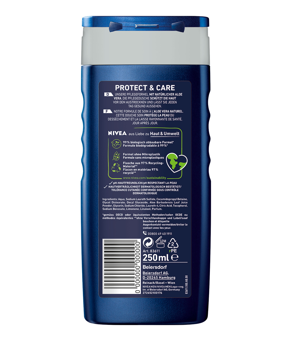 (250ml) 3in1 Protect & Care Pflegedusche mit Aloe Vera Körper / Gesicht / Haar (83611)