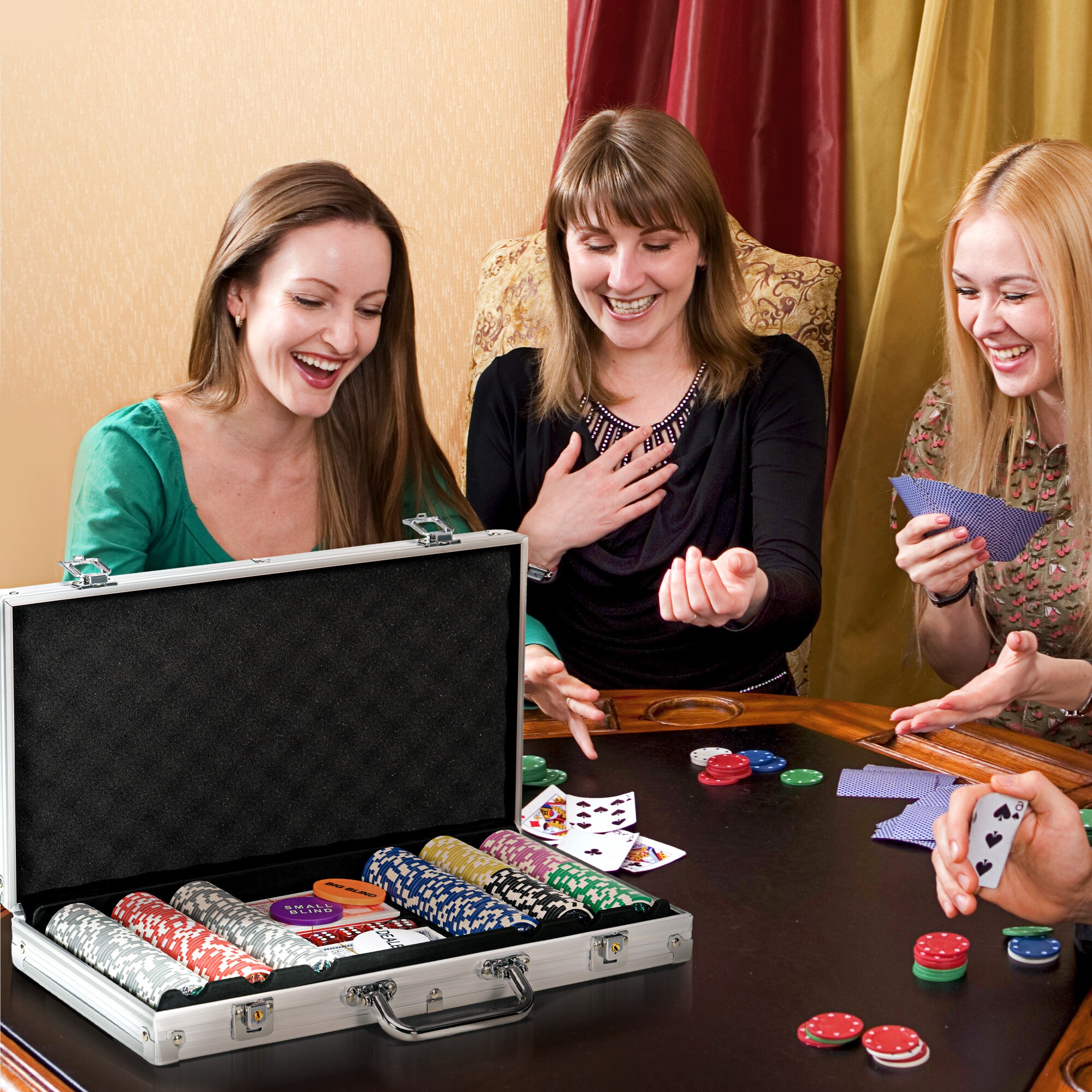 SPORTNOW Pokerkoffer mit 500 Chips silber 56L x 23,5B x 6,5H cm