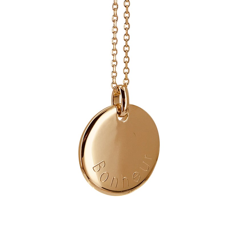 Sautoir médaille plaqué or 3 microns - Personnalisable