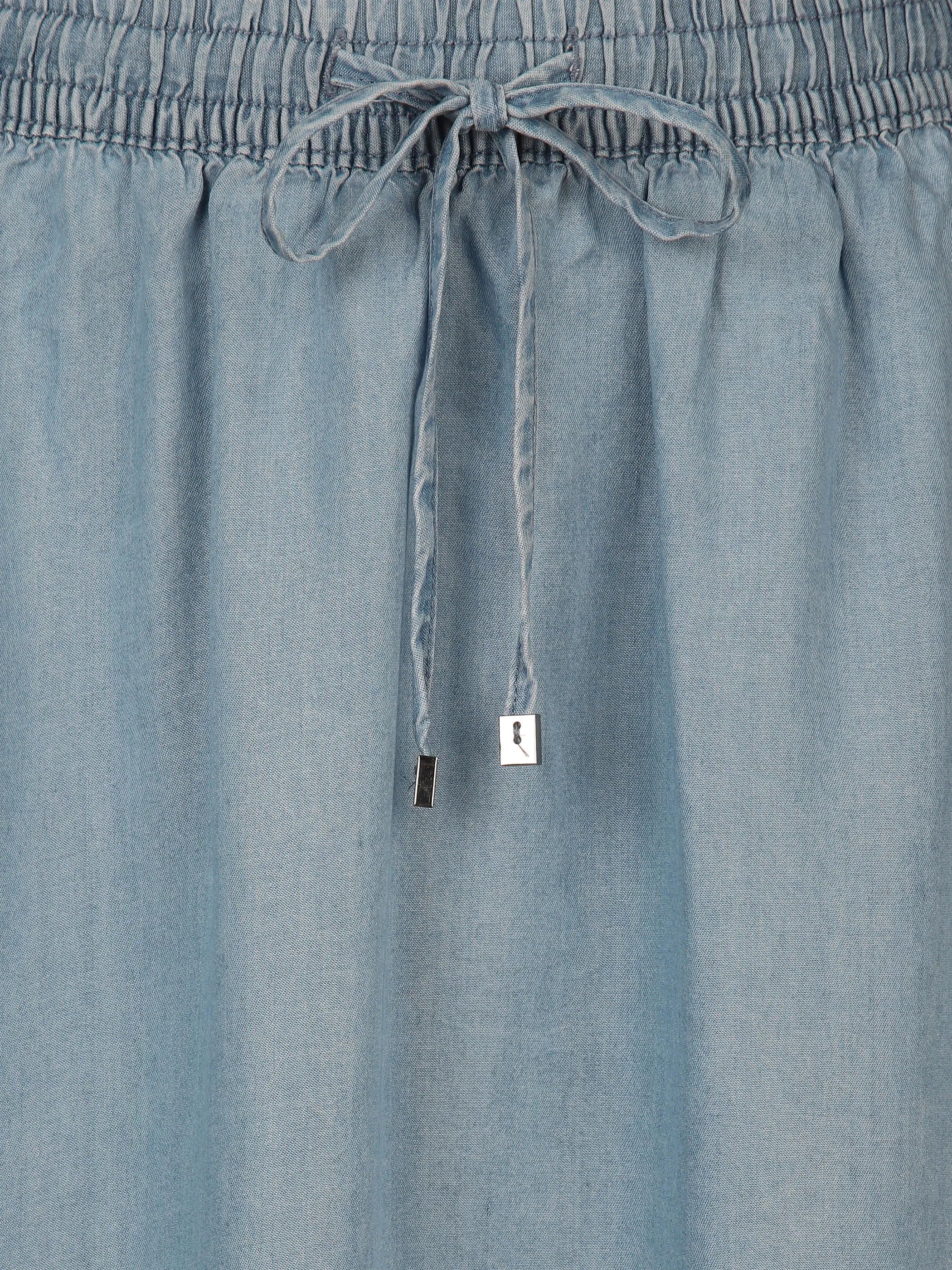 Damen Tencel Rock in Denim Optik