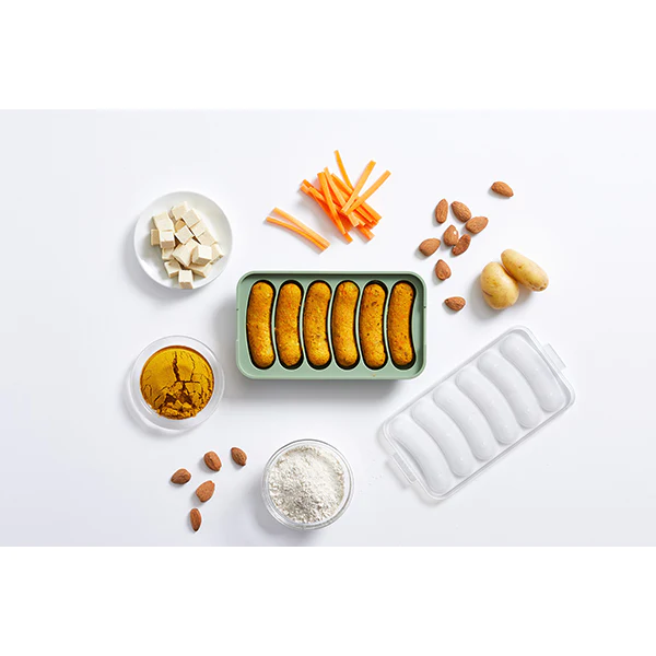 Moule silicone 6 saucisses végétales Veggie sausage vert Lékué