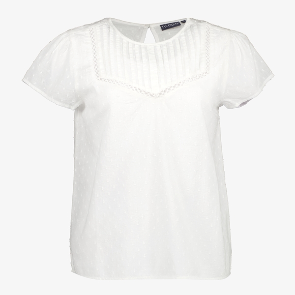 TwoDay dames blouse wit met embroidered hals