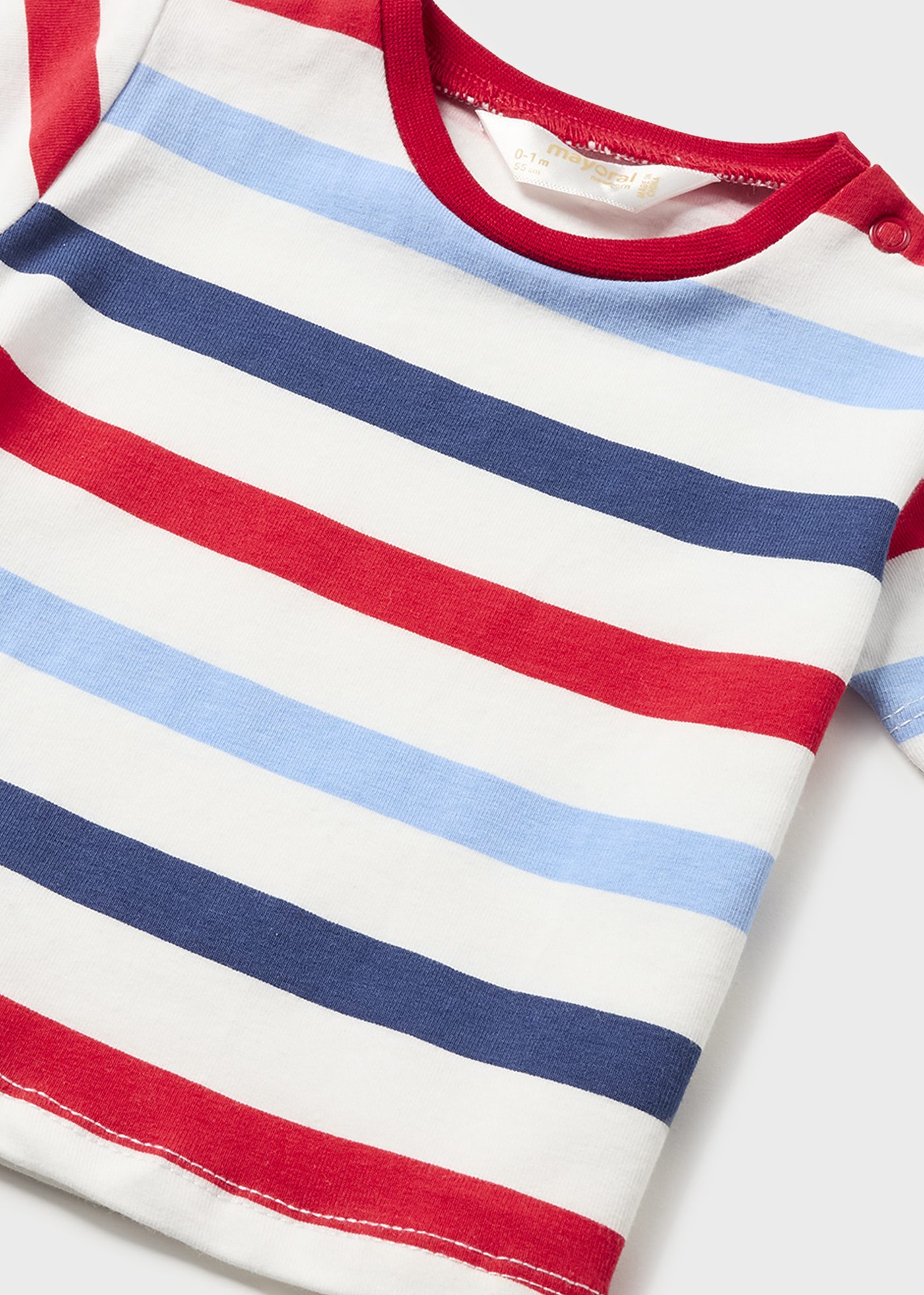 Jardineira jeans com camiseta de algodão para recém-nascido