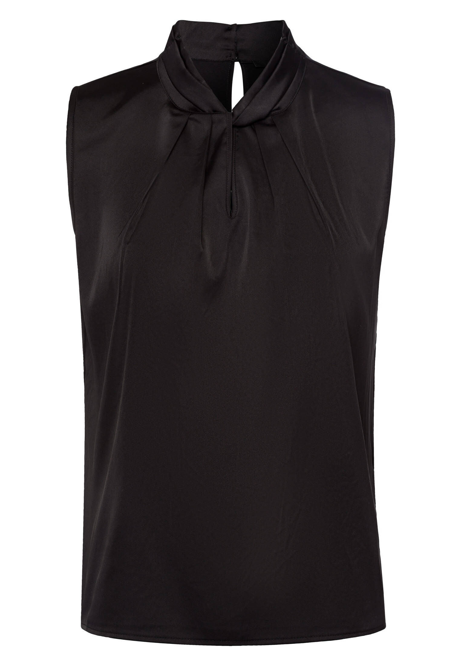 zero| Damen Satin-Bluse mit Stehkragen