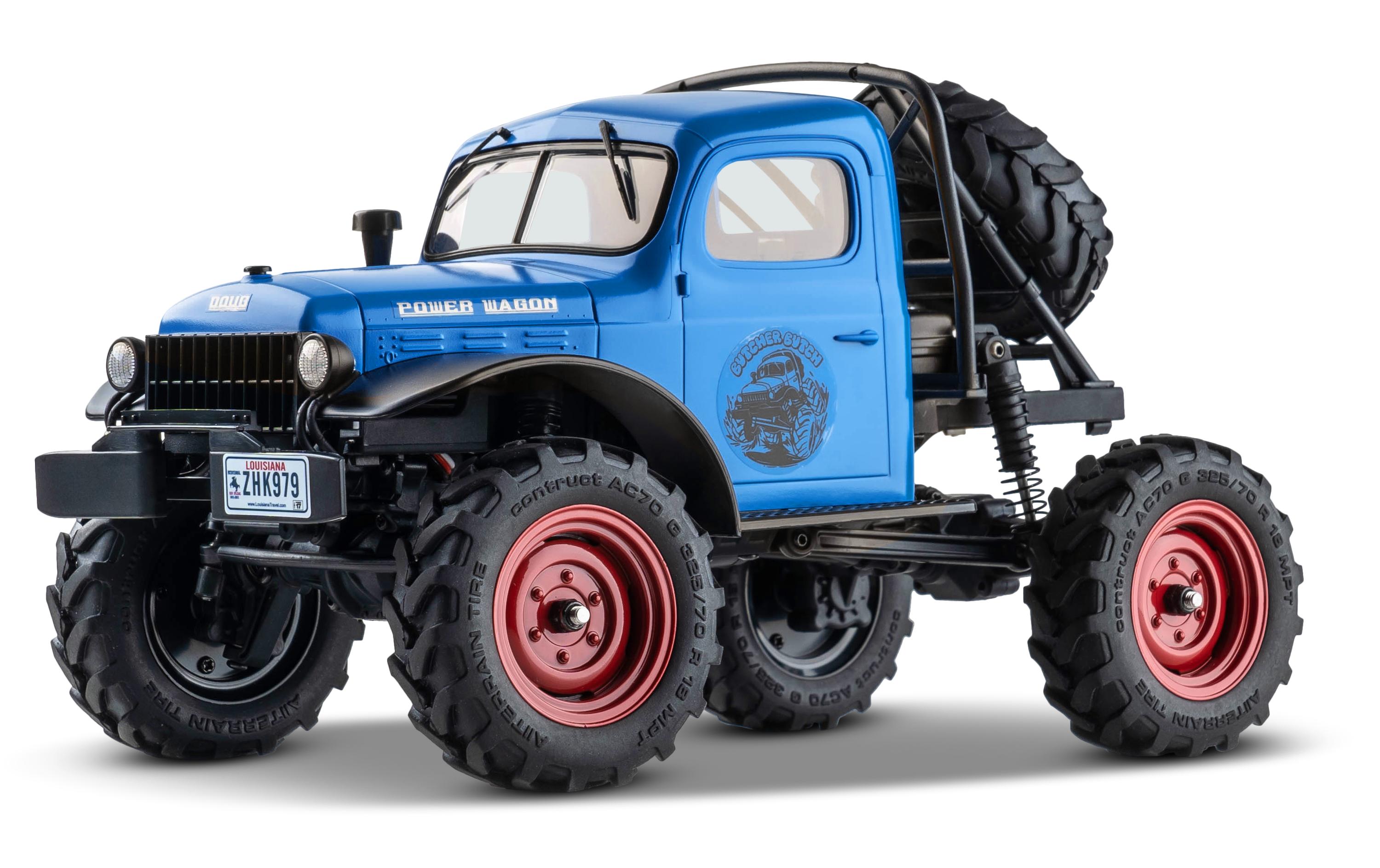 Scale Crawler FCX24 Power Wagon Mud-Racer, Blau 1:24, RTR<br>Rock Crawler im Miniformat mit 2-Gang Getriebe