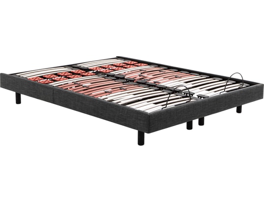 EPEDA - Sommier Electrique 2 x 90 x 200 Escapade Relax 1820D gris fonce