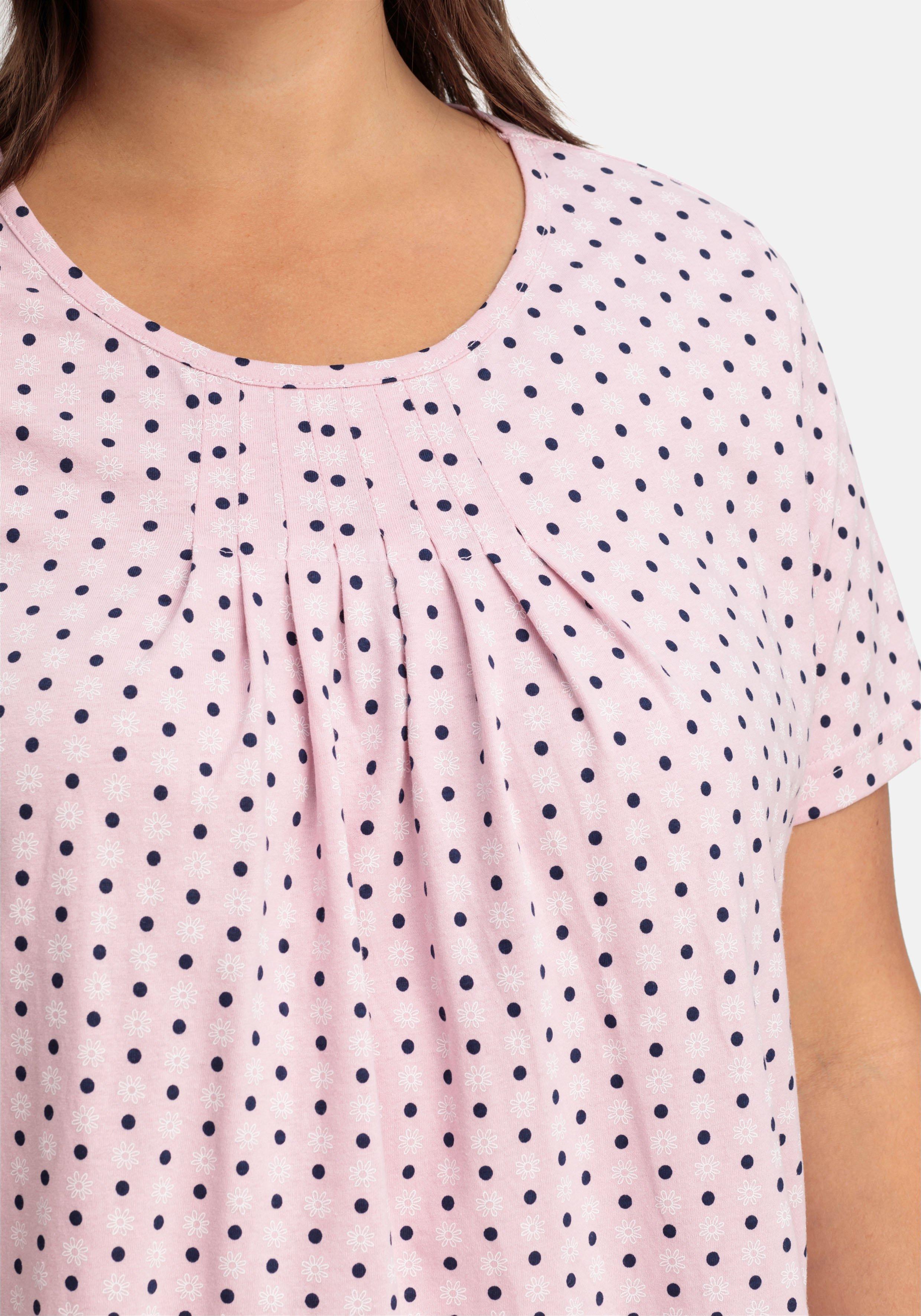 Shirt mit Falten am Ausschnitt und Minimalprint