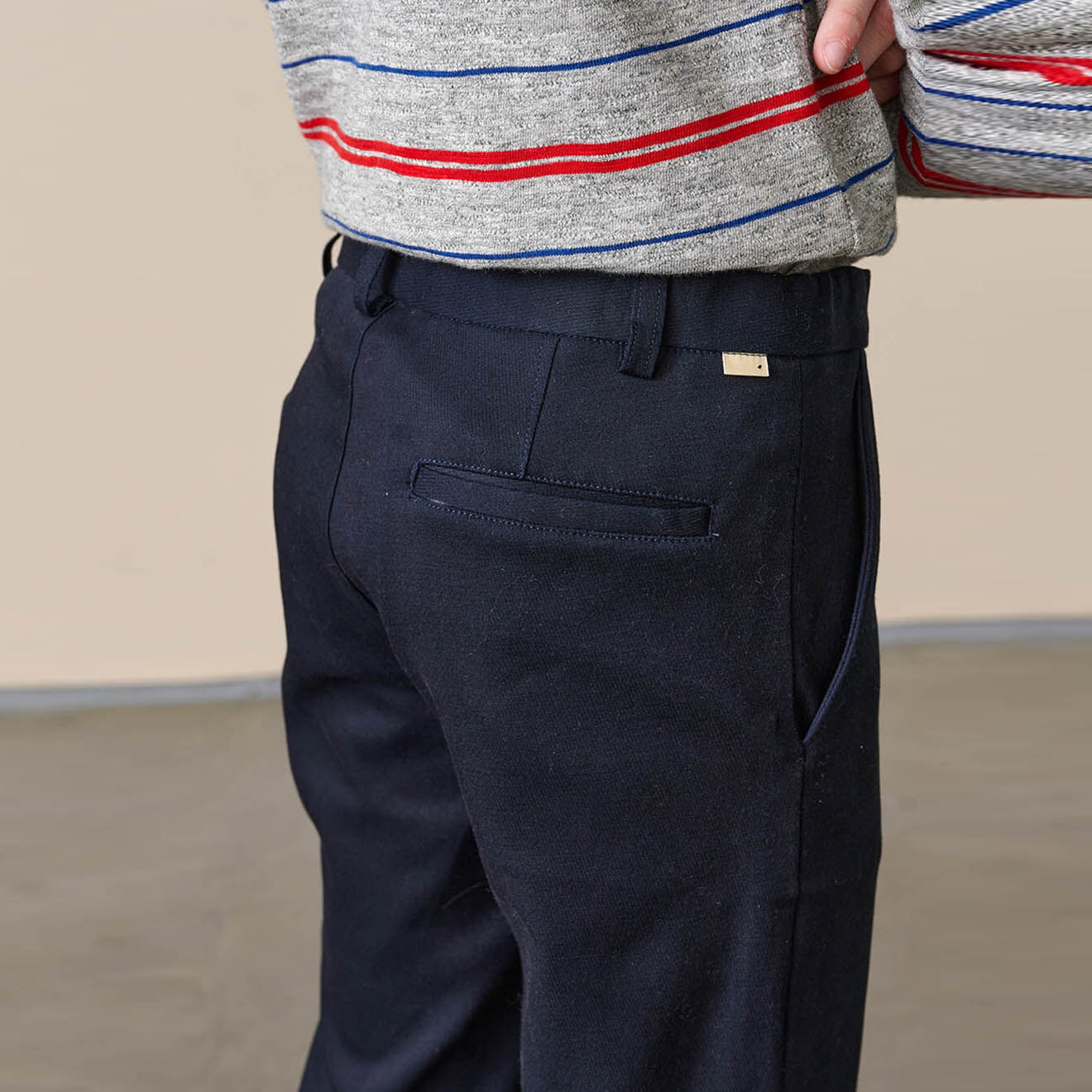 Bellerose Pantalon classique Perry coupe droite bleu marine