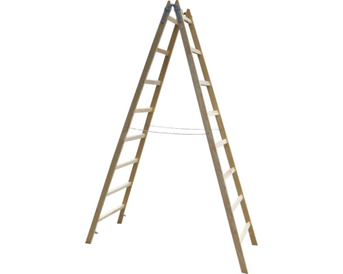 Houten trap met 2 x 8 sporten