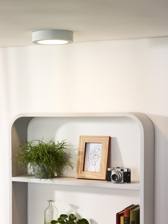 Lucide Brice Ø18 plafondlamp LED badkamer IP44 wit