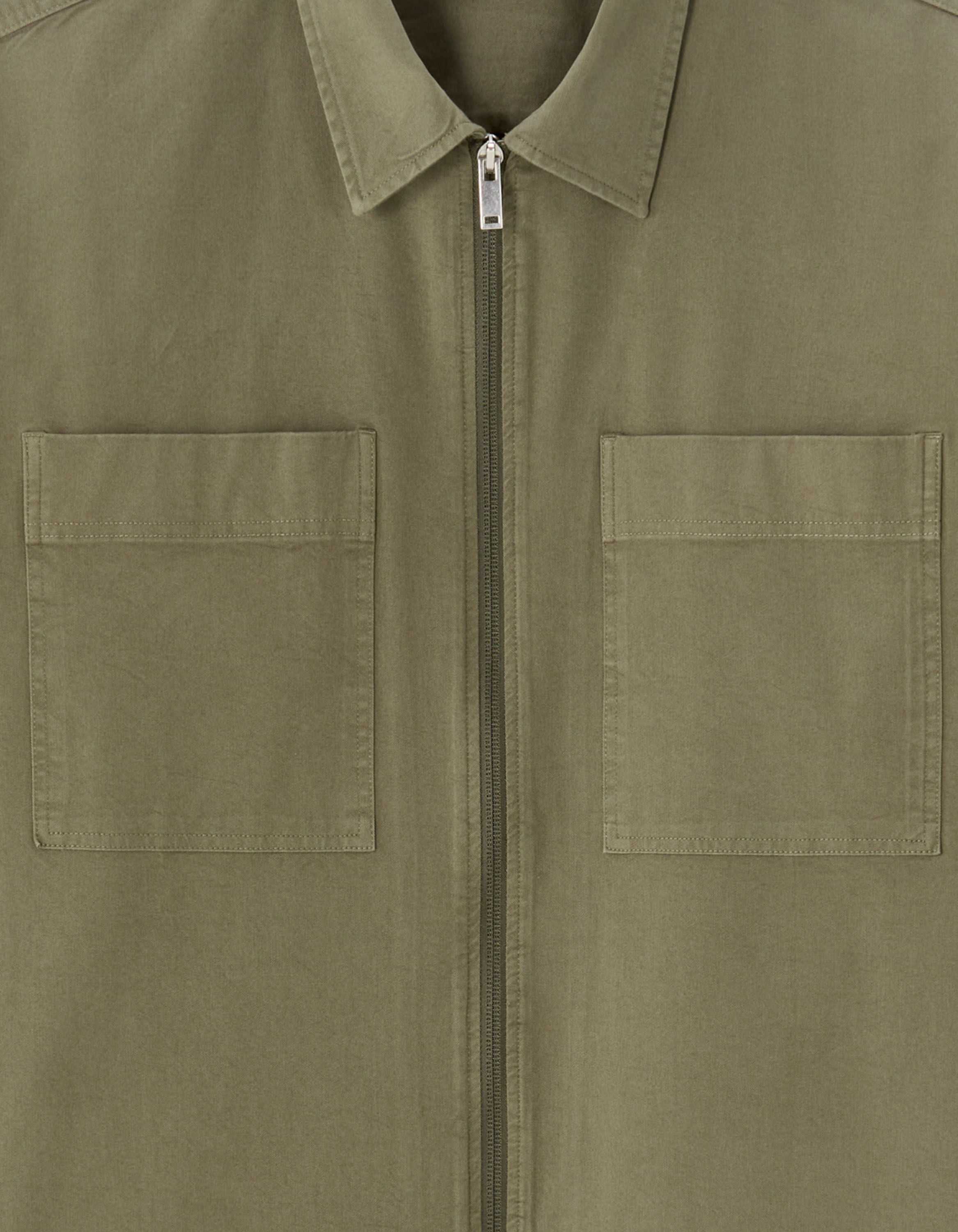 Surchemise overshirt zippée unie - vert