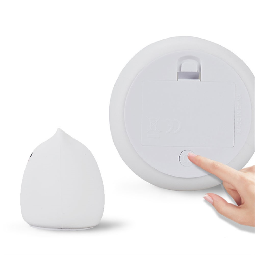 Silikon Katze Kinder Nachtlicht LED Lampe Stimmungsleuchte (Batteriebetrieben) - Weiss