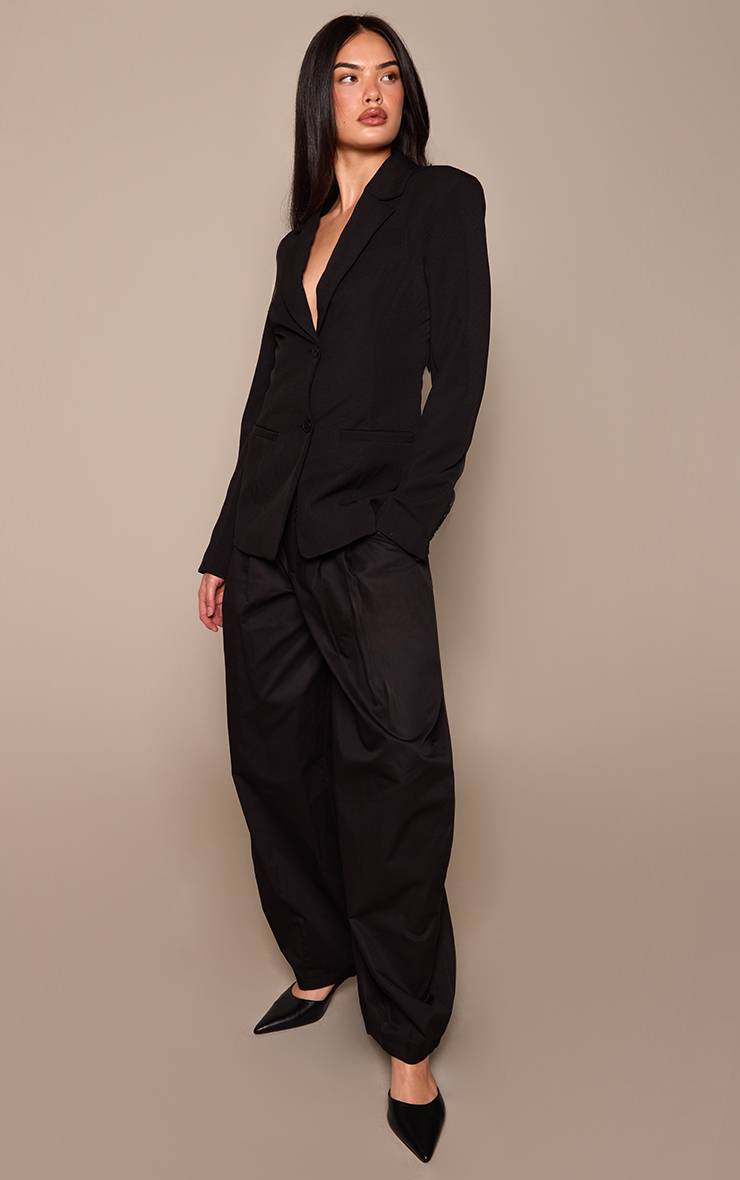 Noir Blazer Ajusté Dos Nu