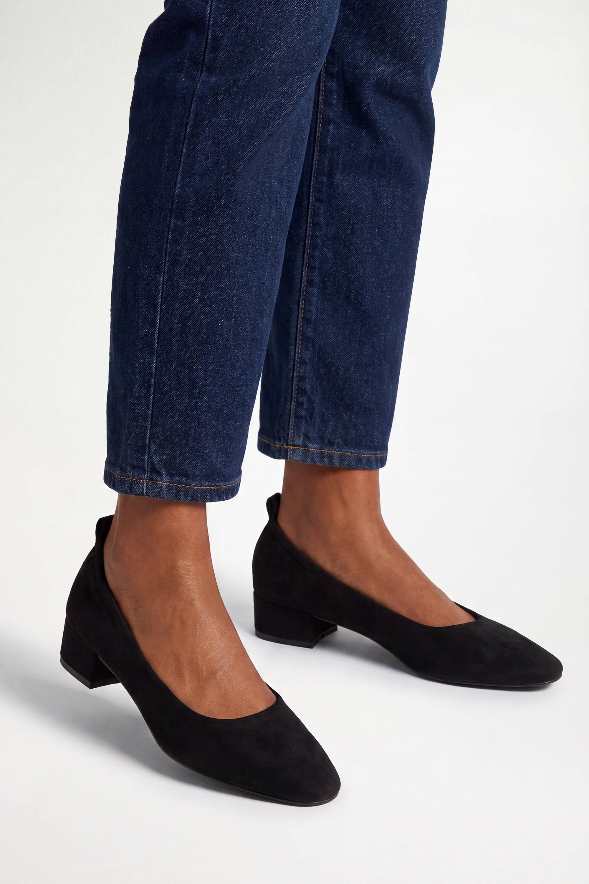 Wallis Ballerines Layla À Talon Bloc Bas En Synthétique Avec Dos Élastiqué