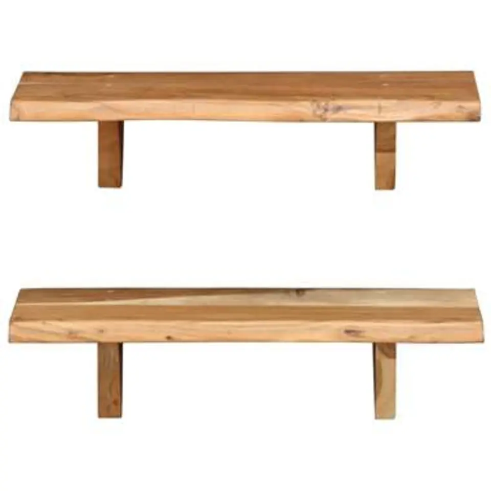 vidaXL - Wandplank - Bruin - Hout - 60 x 20 x 18 cm - 2 stuks