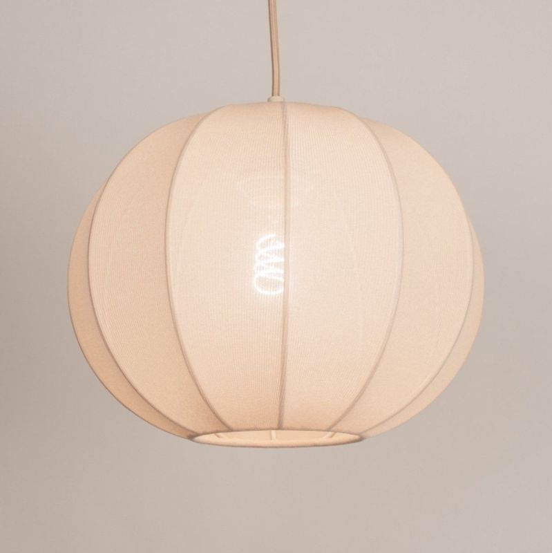 Japandi - Hanglamp - Beige - Stof - Drie Lampionnen
