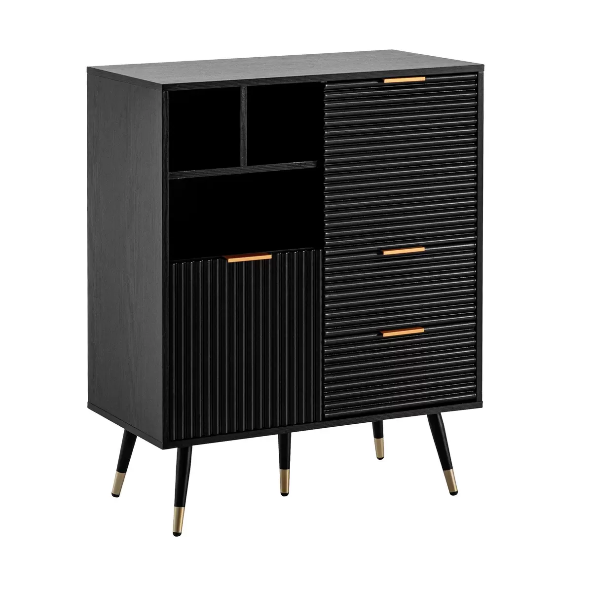 Sideboard Herce Eiche,gold,kupfer,schwarz