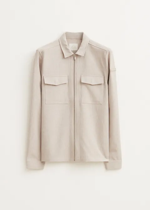 Overshirt met ritssluiting como zand (ZAND)