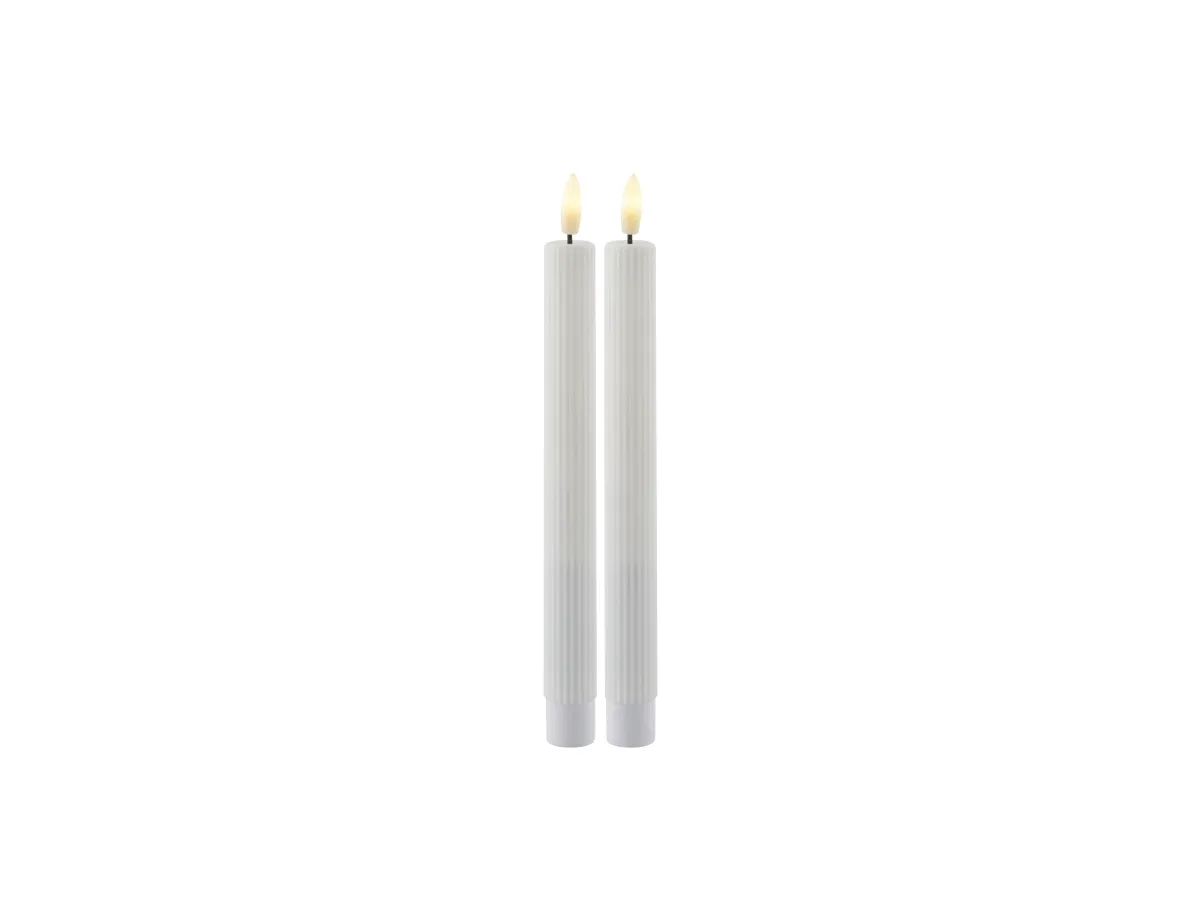 Sirius Smilla Genopladelig Kronelys 2 stk - Hvid - H 25 cm