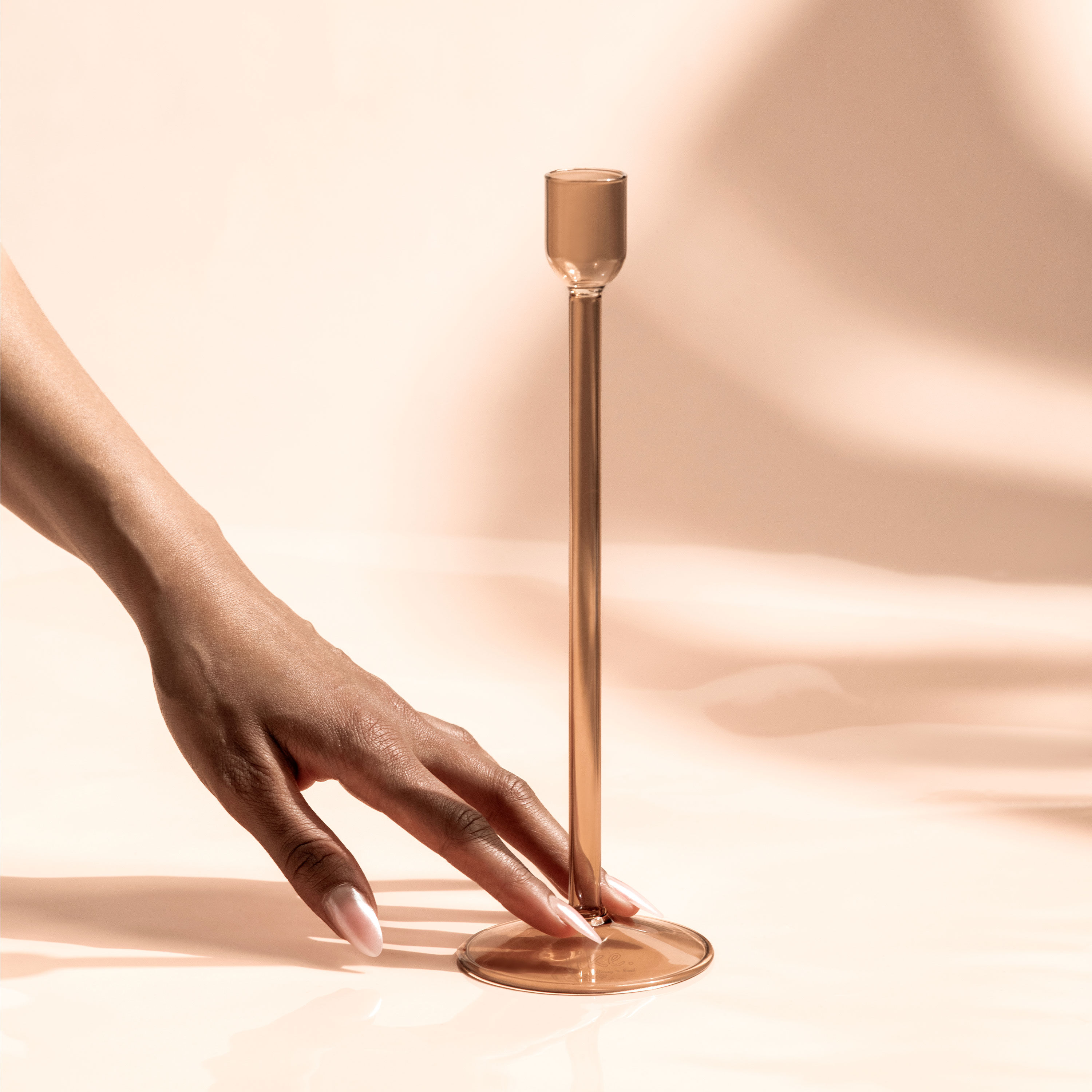 Like Home Candlestick holder Brown, 3.2'' x 3.2'' x 9.9''