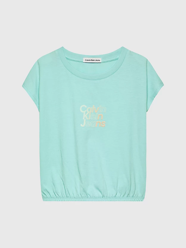 Camiseta com logo floculado de corte quadrado