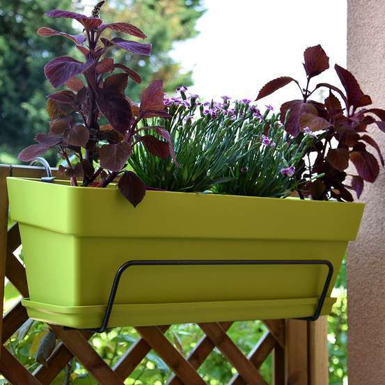 Support jardinière classique en fil (à accrocher), anthracite l. 14 cm