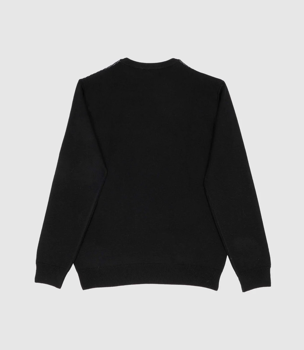 Pull en laine mérinos noir BORIS