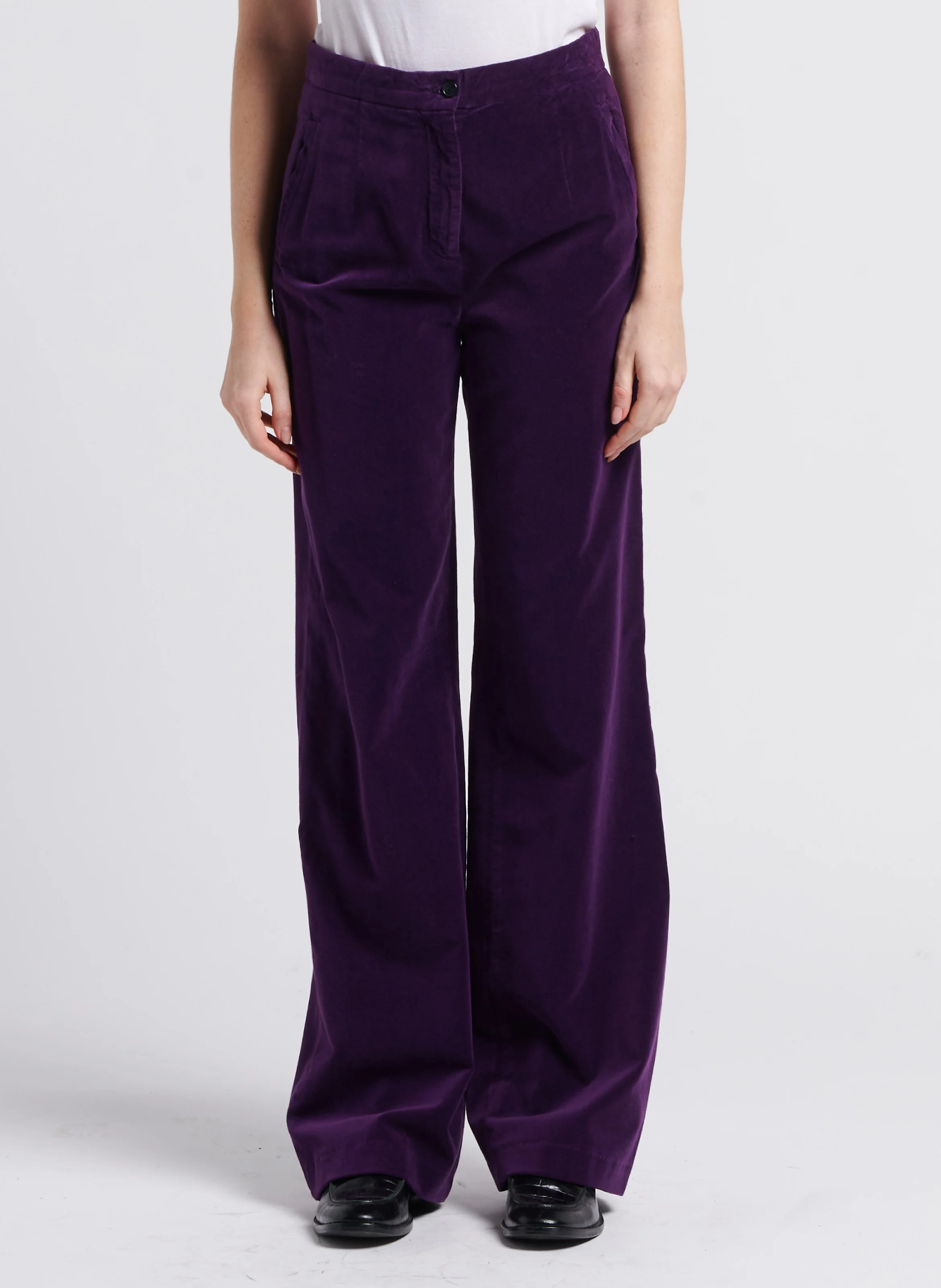 RIGA - Pantalon large en coton | Violet