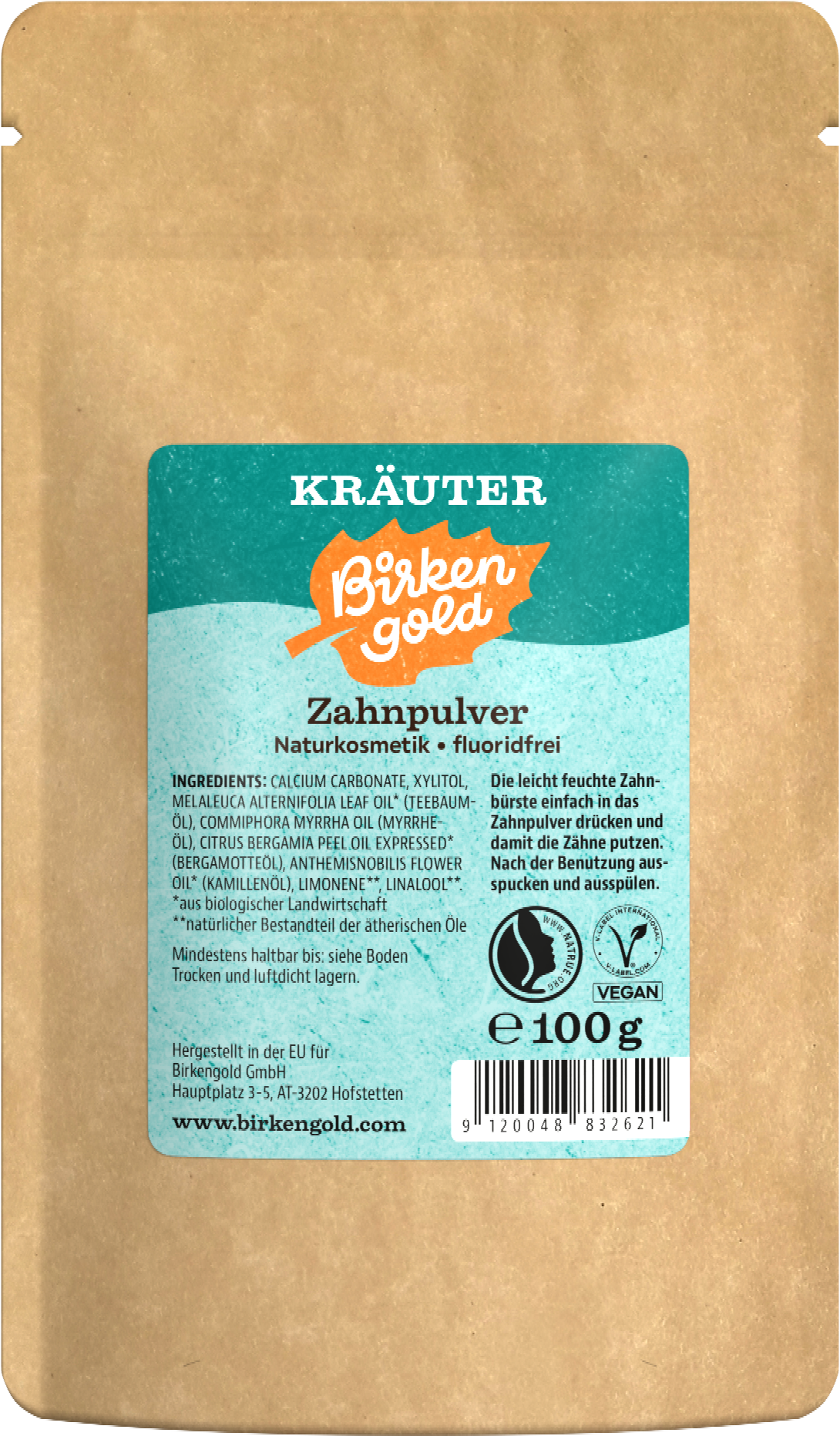 Birkengold  Zahnpulver Kräuter, Nachfüllpackung 100g