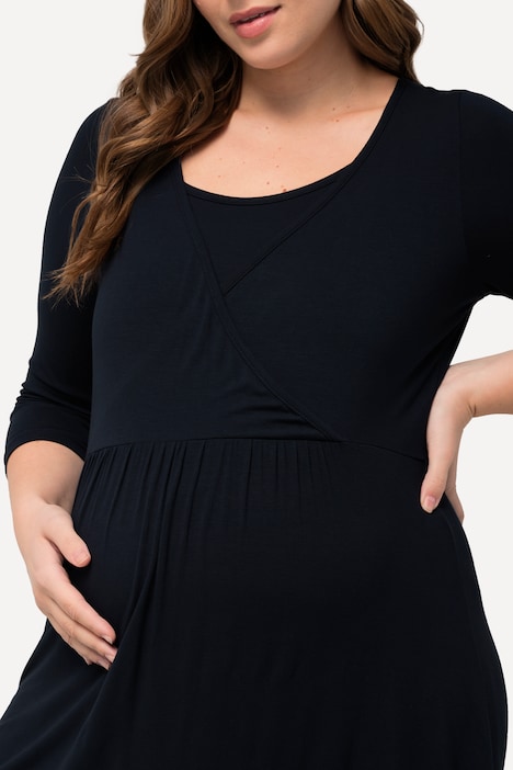 Bellieva Longshirt, Rundhals, 3/4 Arm, V-Ausschnitt