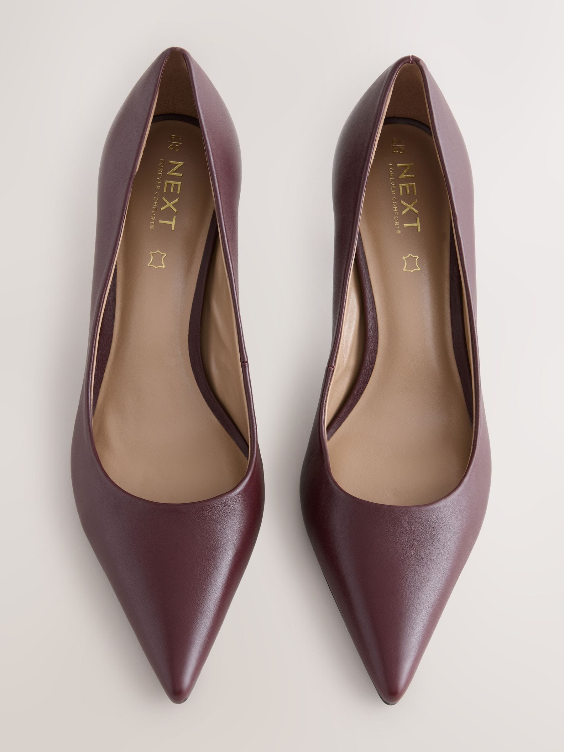 Bordeauxrood - Leren mid-court pumps
