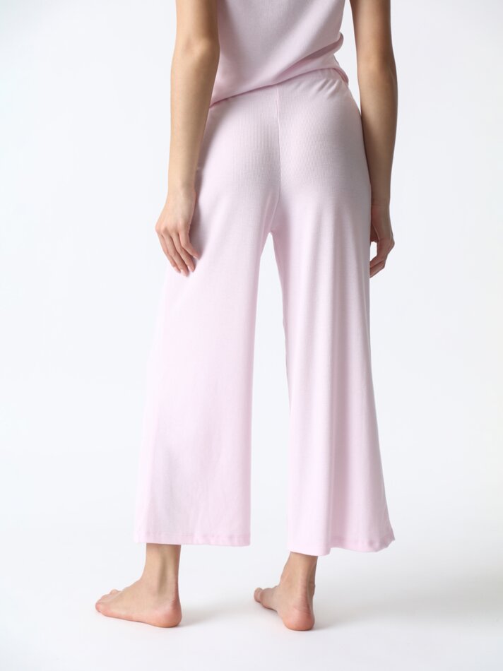 Calça de pijama canelada - Rosa