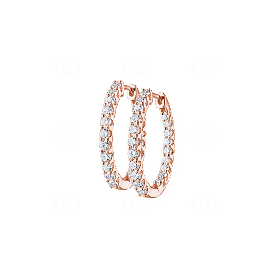 1.00 Karat Diamant-Kreolen 750/18 K Roségold Ø 20mm