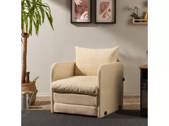 Fauteuil convertible en tissu Saga
