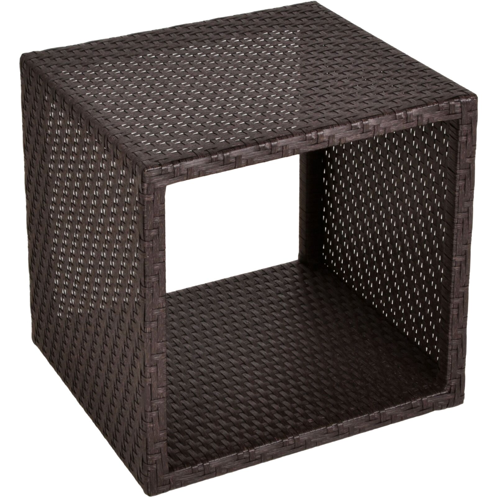 Würfelregal LIVINGSTON - schwarz - Kunststoffgeflecht - 46,5 cm