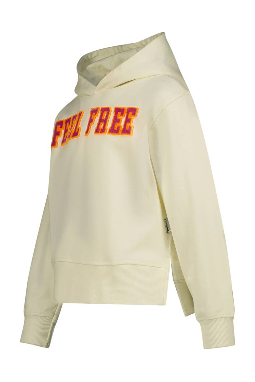 Vingino hoodie Nadien met tekst offwhite/rood