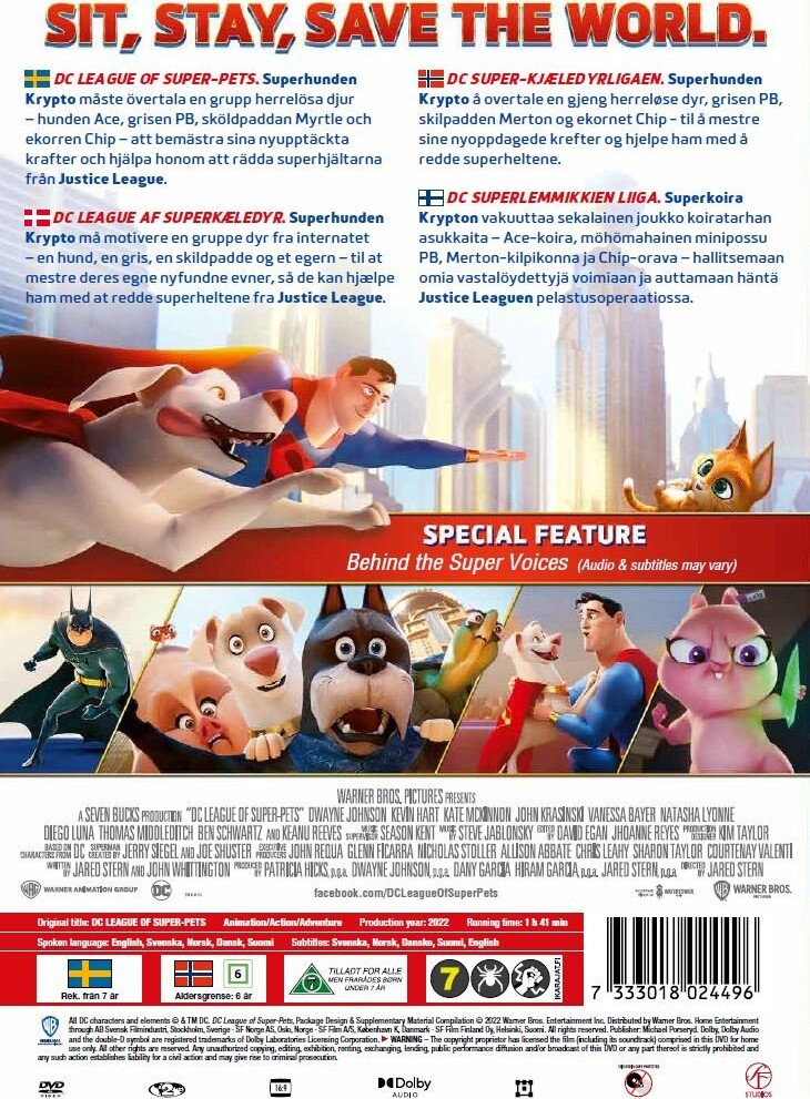 Dc League Of Super-Pets / Superkæledyrene - DVD