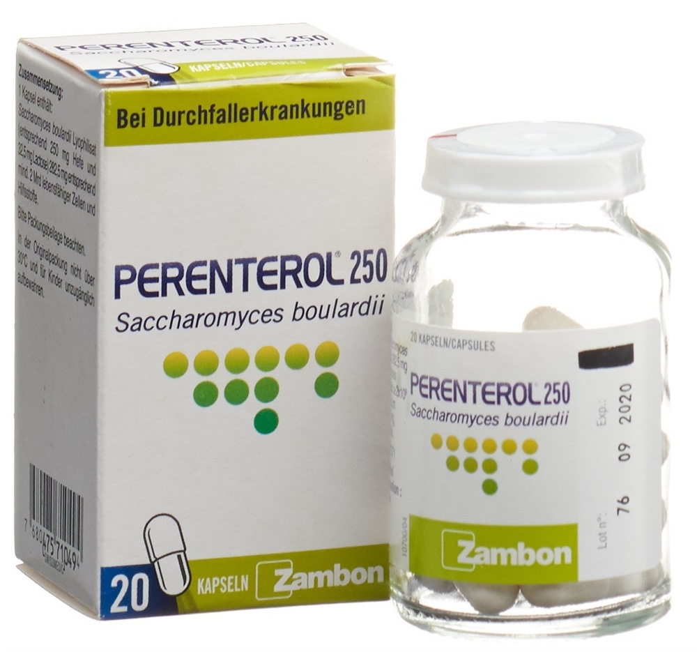 PERENTEROL Kaps 250 mg Glasfl 20 Stk