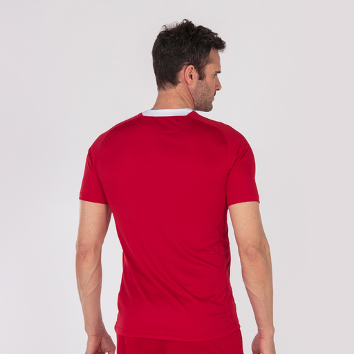 Camiseta Joma City de manga curta vermelha e branca