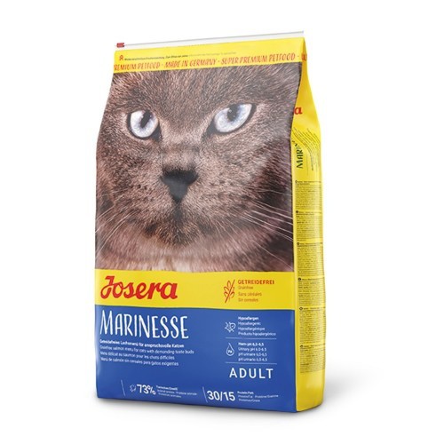 Ração para gatos Marinesse sabor salmão, altamente digestível.