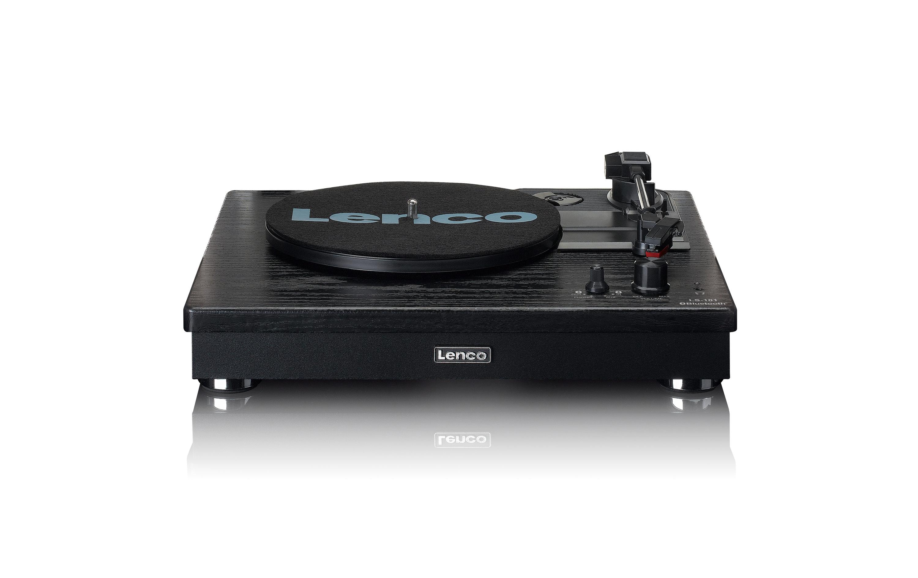 Plattenspieler LS-101BK Schwarz<br>Plattenspieler aus Holz mit Riemenantrieb