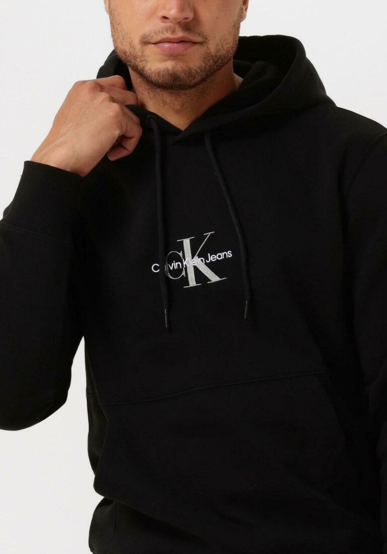CALVIN KLEIN zwarte calvin klein sweater monogram logo hoodie