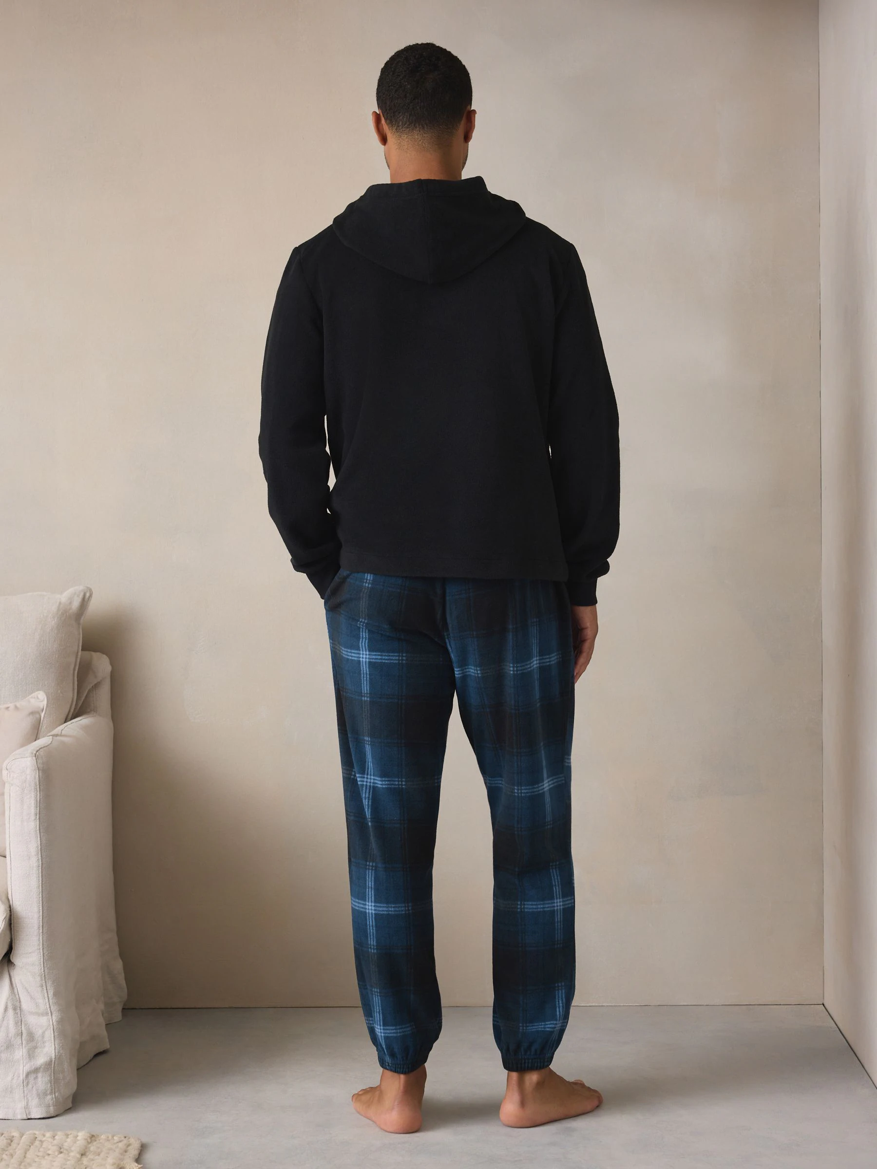 Donkerblauw - Thermal Fleece Bottoms Long Sleeve Hoodies Set