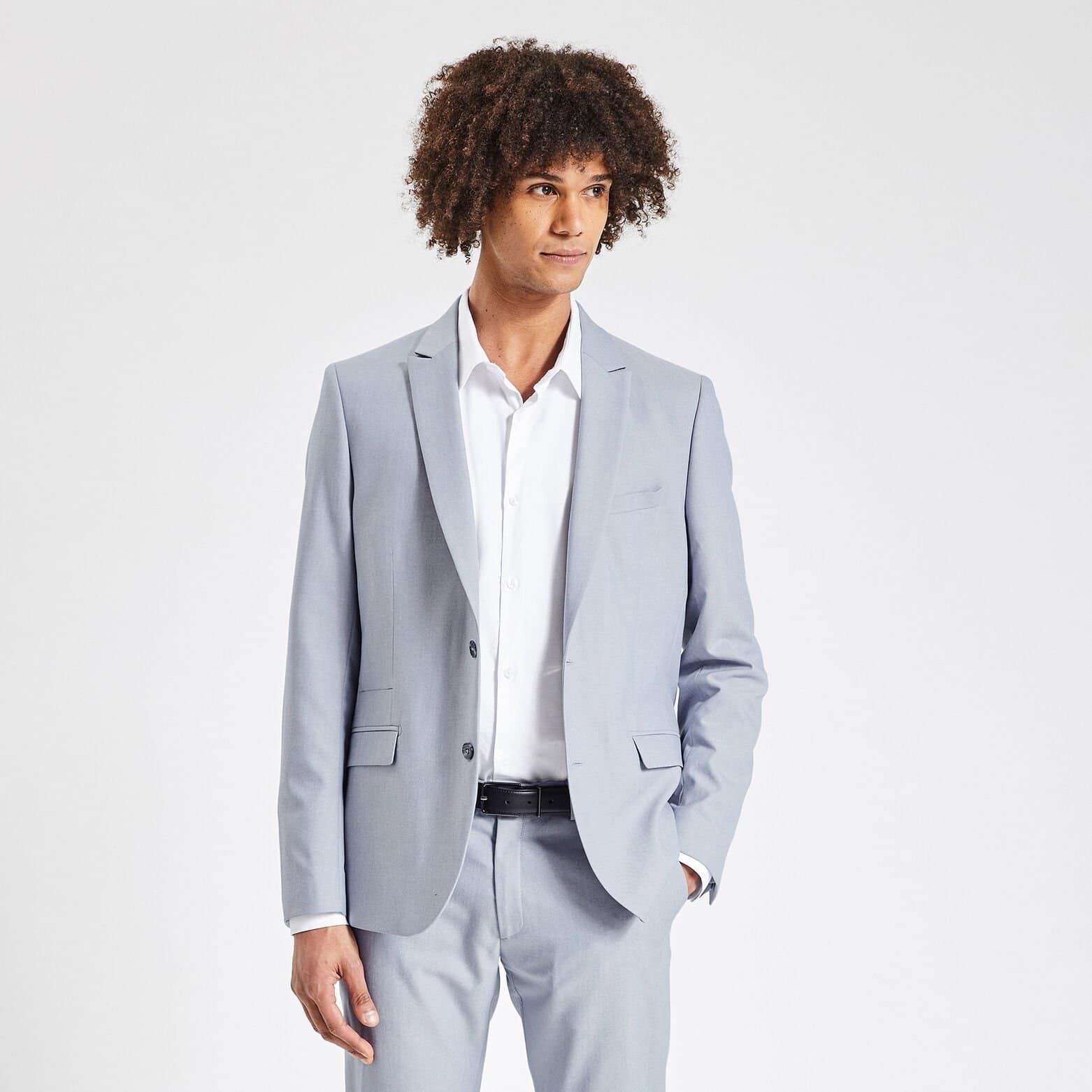Veste de costume slim bi-ton Bleu moyen